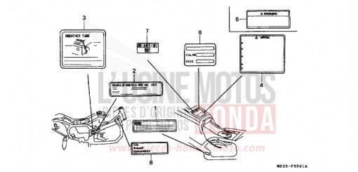 WARNETIKETT (2) GL1500SER de 1994